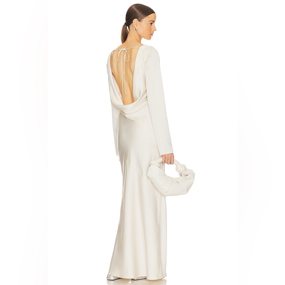 Helsa Angelica Backless Maxi Dress Ivory